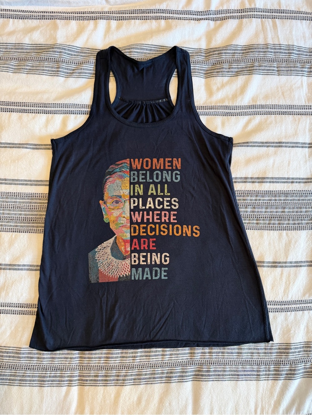 Ruth Bader Ginsburg Women Belong In All Places Racerback Tee RBG S